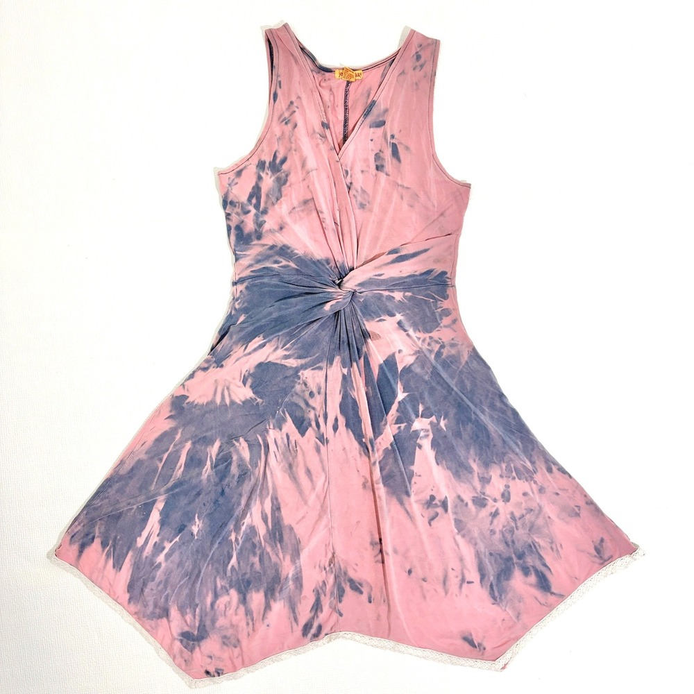 Fairy Boho Whimsy Jessie May Dress Tie Dye Handkerchief Hem Size 3 Pink Blue